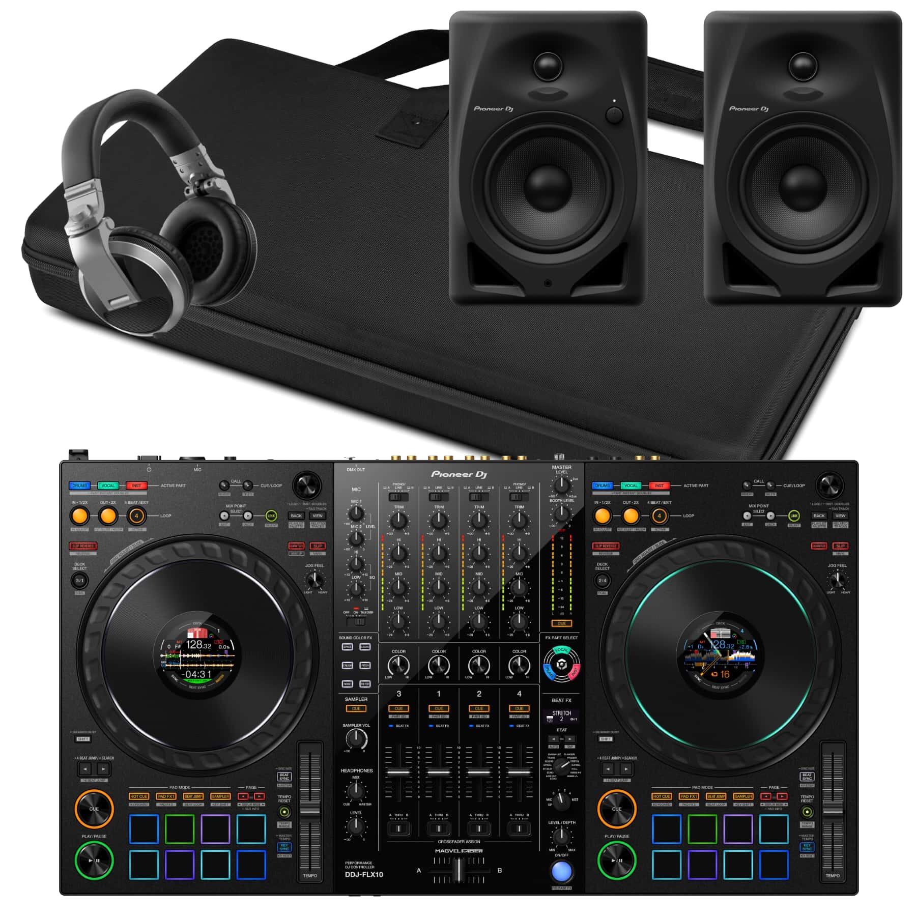 Pioneer DJ DDJ-FLX10 & DM-50D DJC Bag Bundle