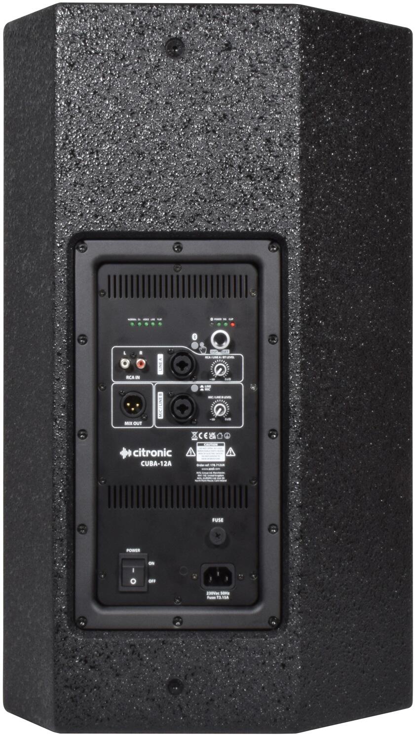 Citronic CUBA-12A Active Full-Range Cabinet rear