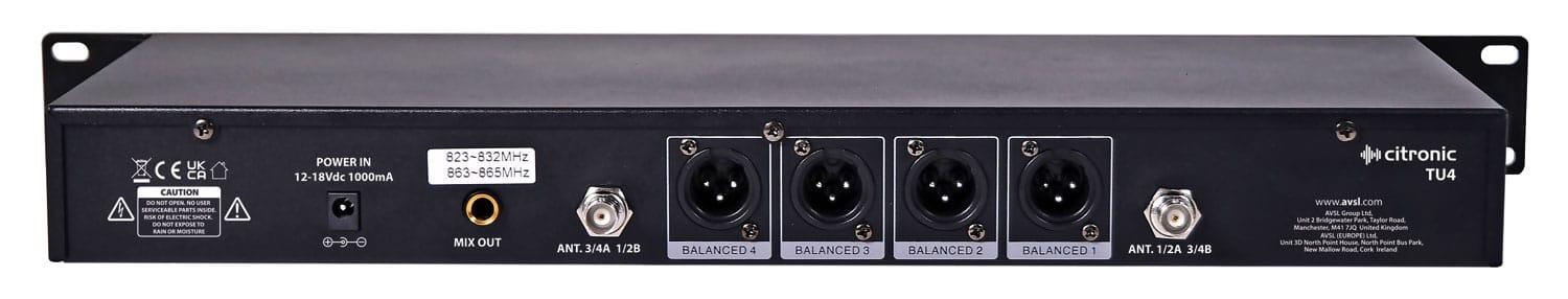 Citronic TU4 Quad receiver rear