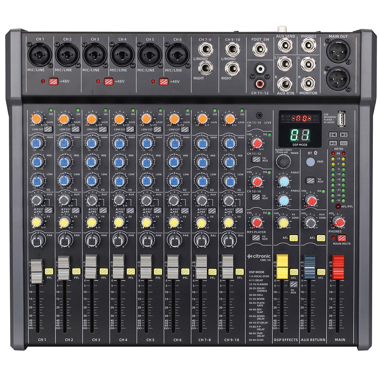 Citronic CMC-14 Live Mixing Console top