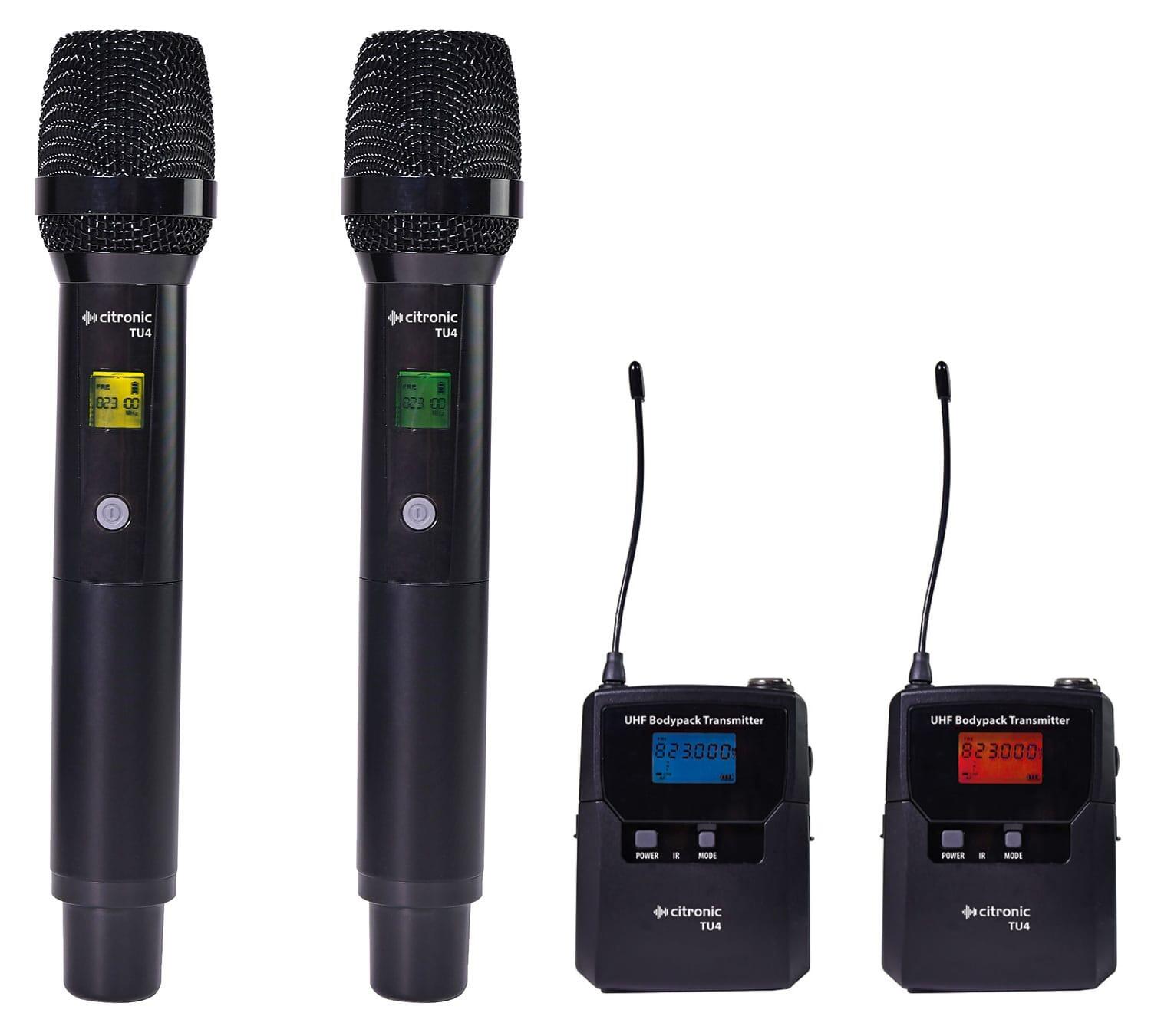 Citronic TU4 Quad handheld and bodypack transmitters