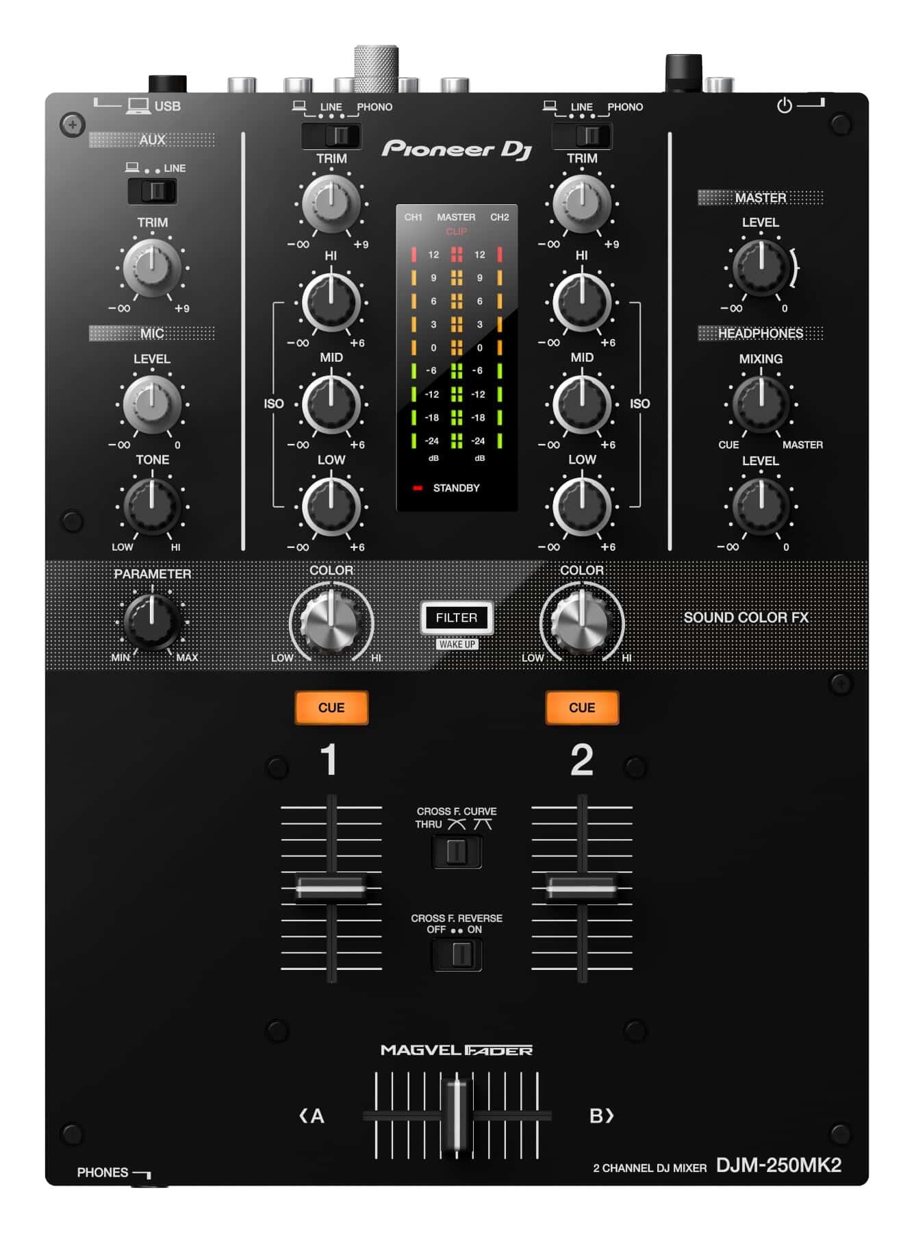 Pioneer DJ DJM-250MK2 DJ mixer top