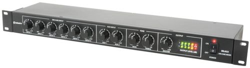 Adastra ML622 6 Mic + 2 Aux Rack Mixer 1U angle