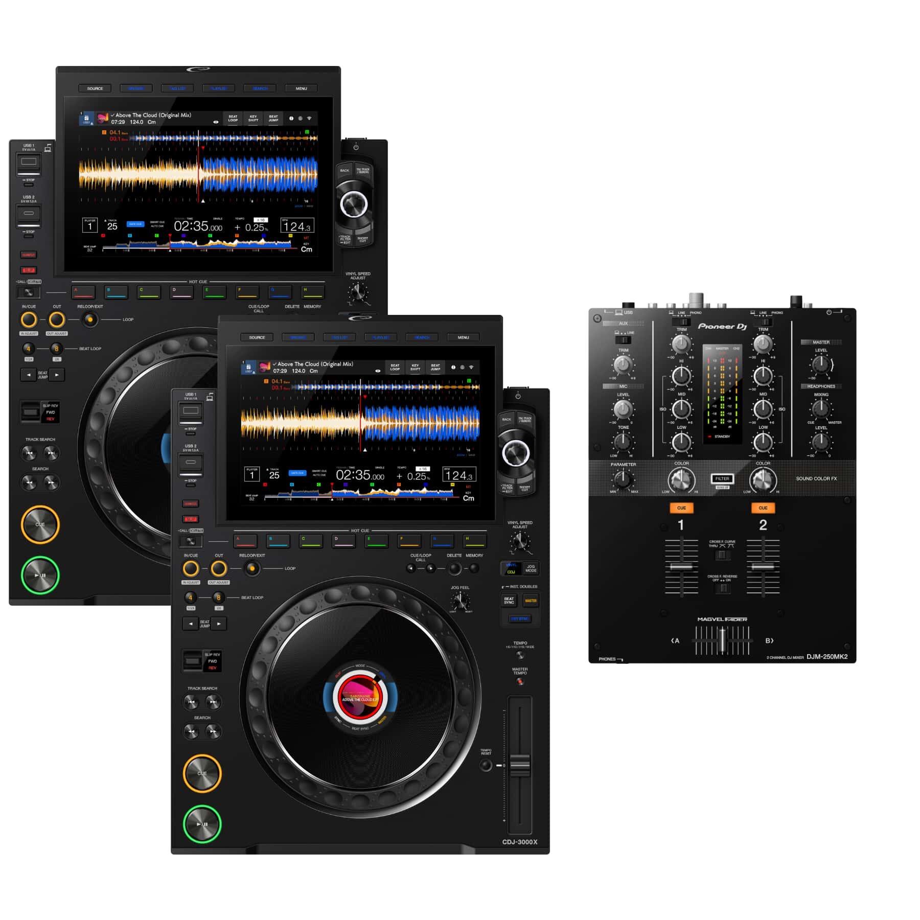 AlphaTheta CDJ-3000X & DJM-250MK2 Package