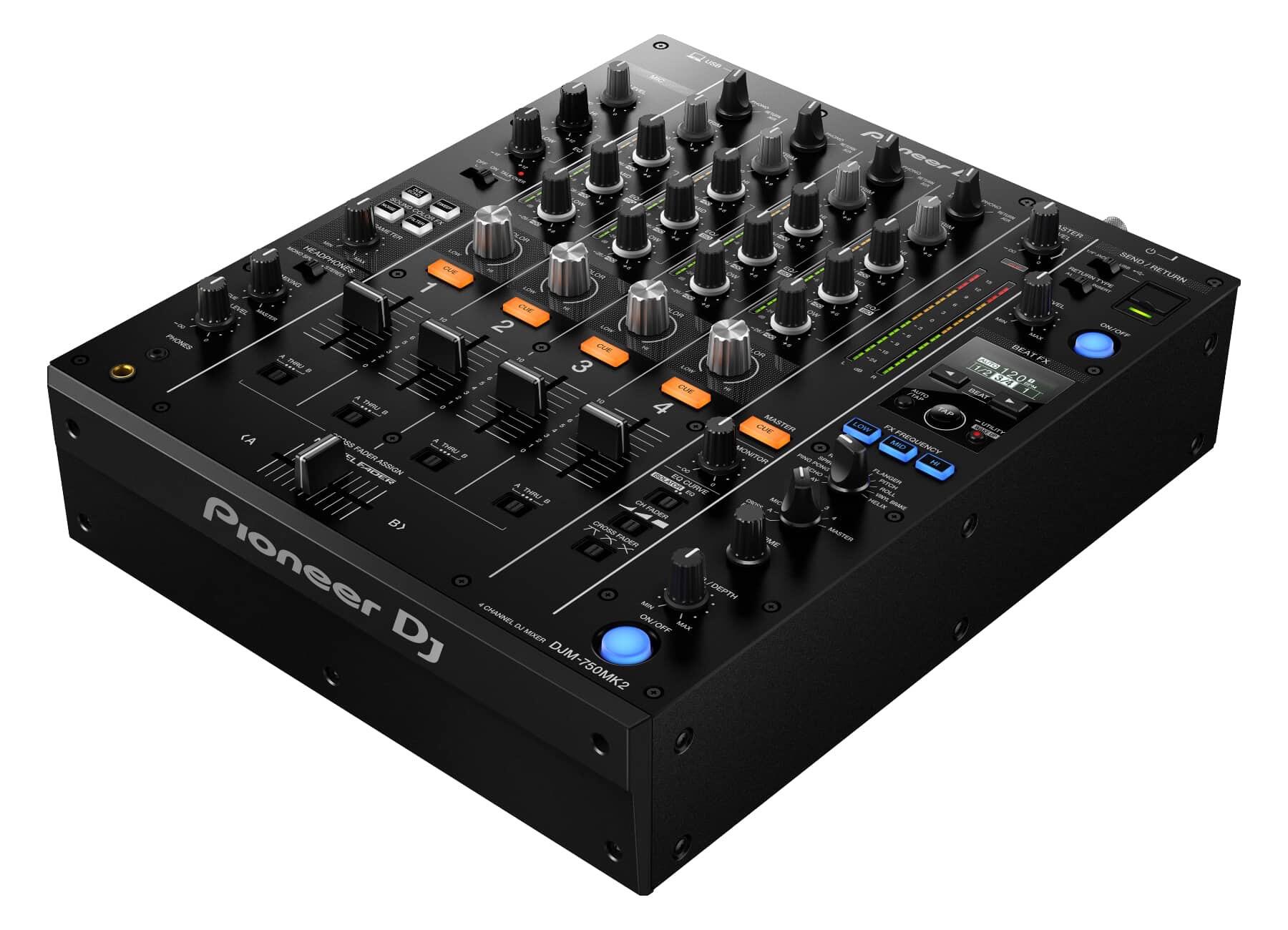Pioneer DJ DJM-750MK2 DJ mixer angle