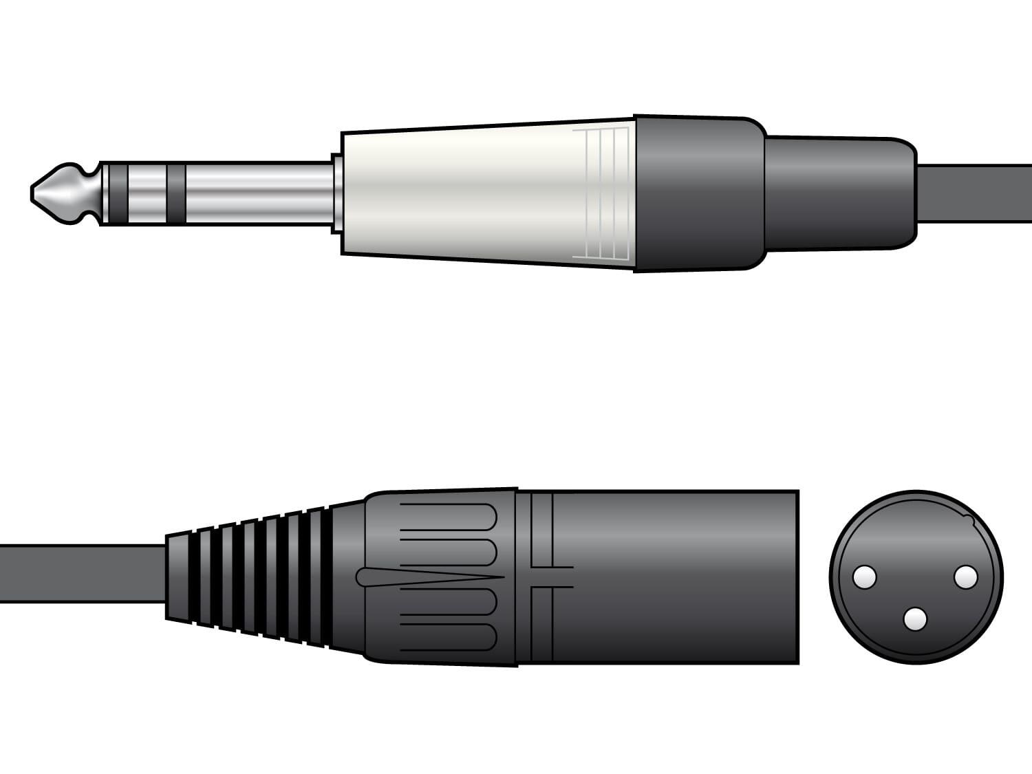 Citronic Classic TRS to XLR Male Audio Cable