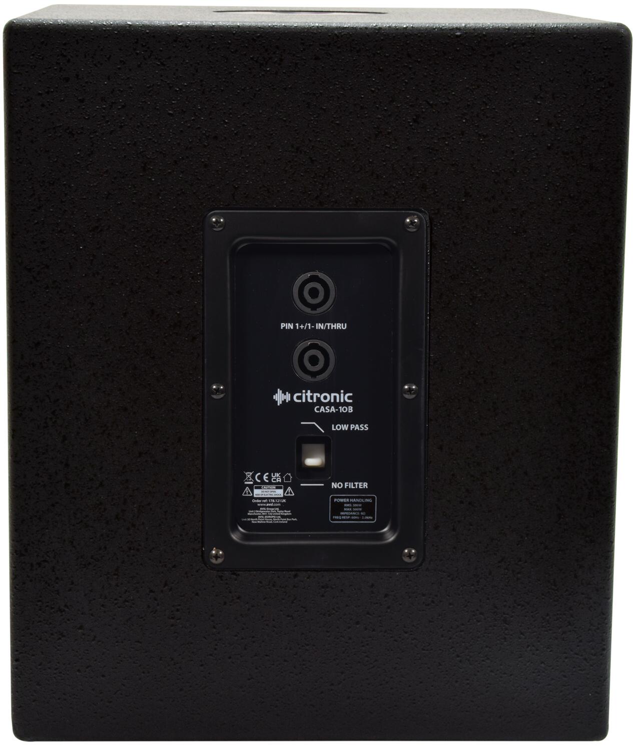 Citronic CASA-10B Passive Sub rear