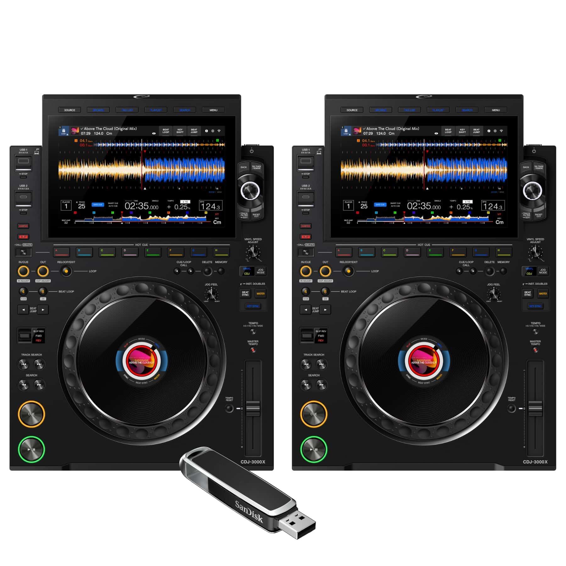 AlphaTheta CDJ-3000X Next-Generation Professional DJ Multi Players with 1TB USB Drive