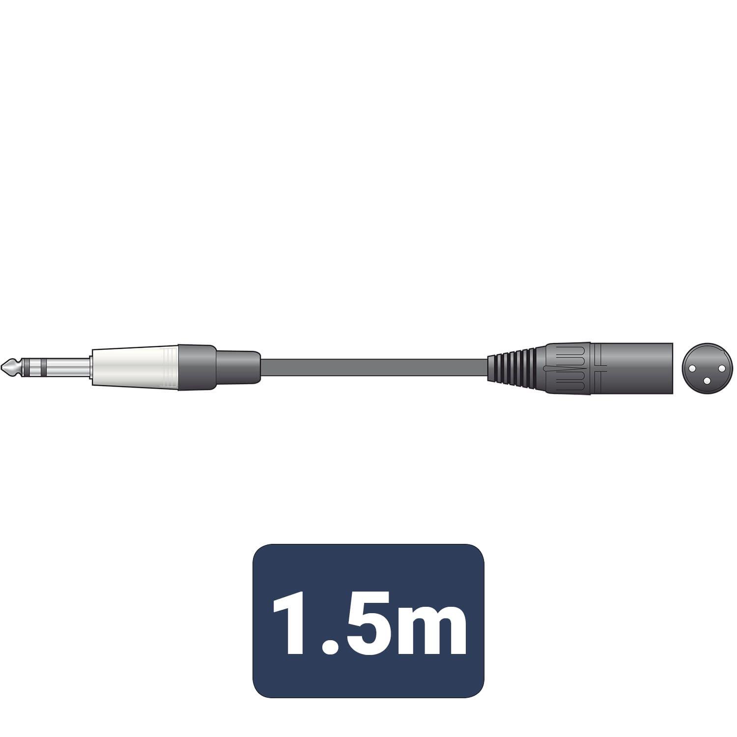 Citronic Classic 1.5m TRS to XLR Male Audio Cable
