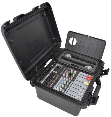Citronic FLITE-600 Powered Mixer + 2 UHF Microphones + DSP angle