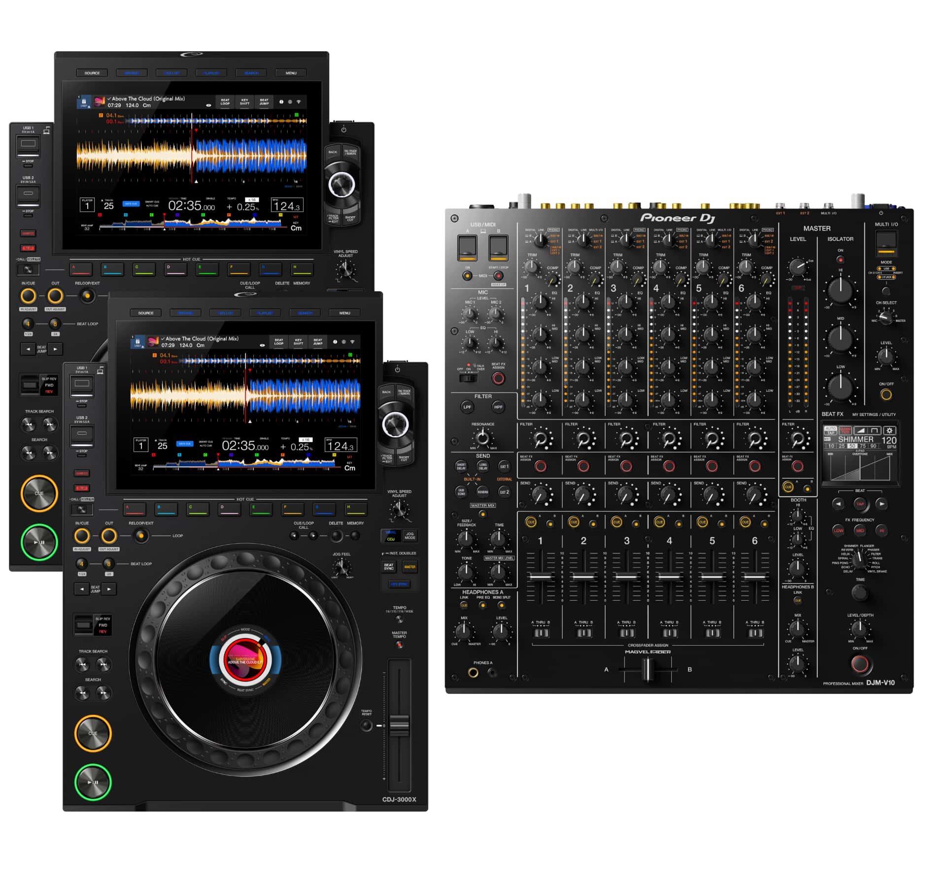 AlphaTheta CDJ-3000X & DJM-V10 Package