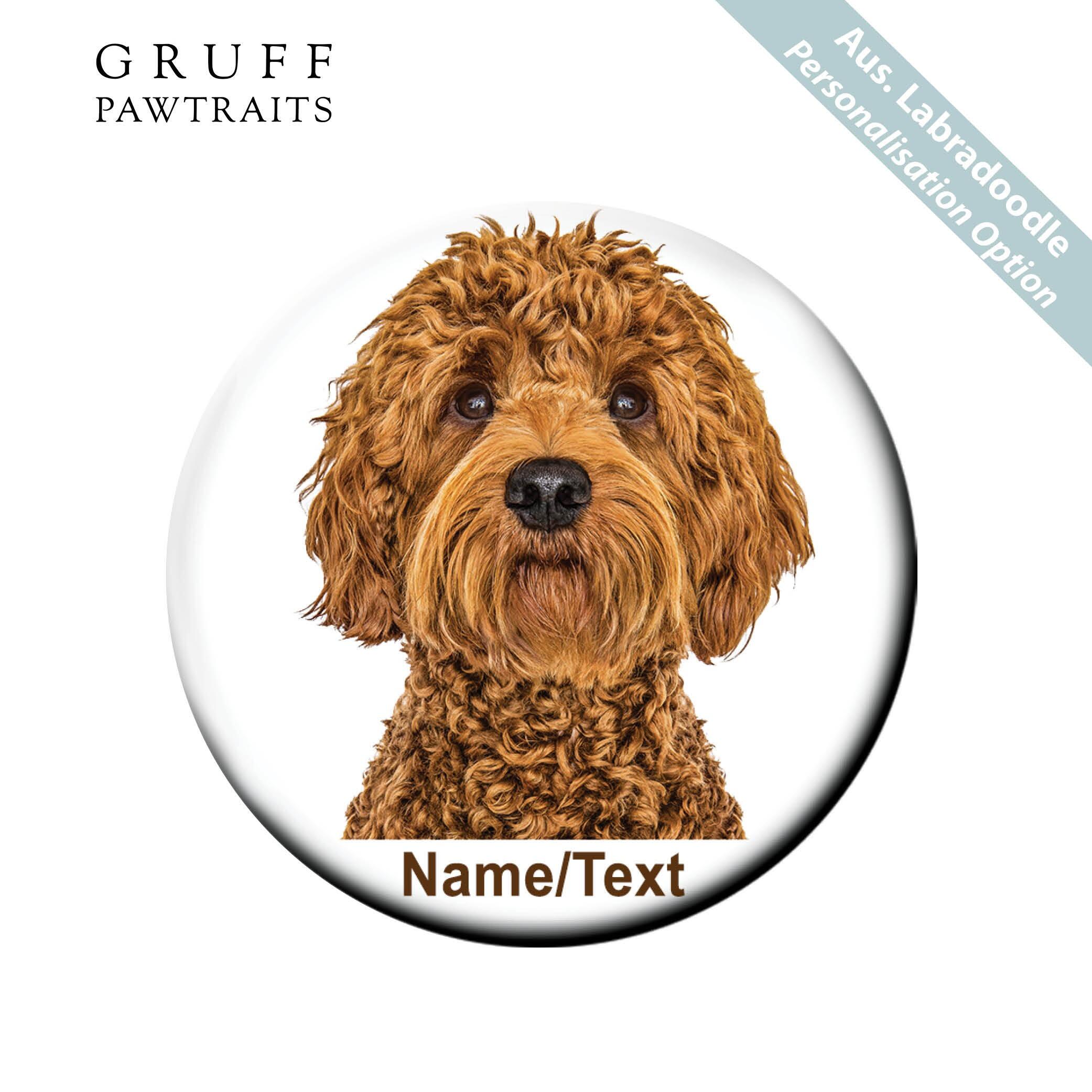 Bulk Dog Fridge Magnets | Personalised Australian Labradoodle Fridge Magnets - Gruff Pawtraits.