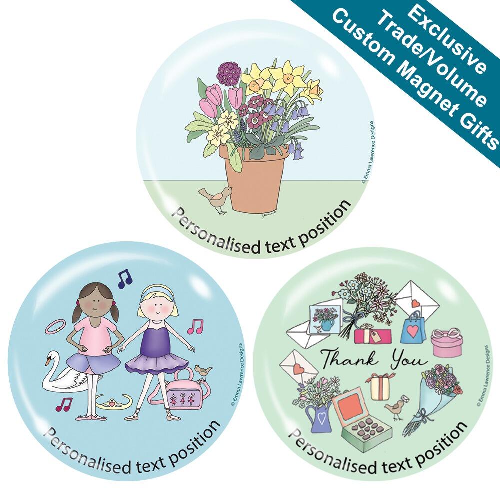 Custom Fridge Magnets | Wholesale Personalised Magnet Gifts by UK Designer Emma Lawrence