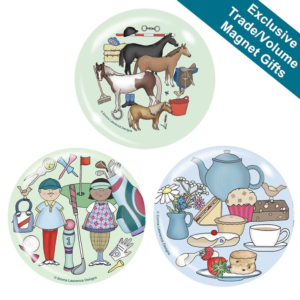 Wholesale Fridge Magnets | Exclusive Round, Quality Magnet Designs by UK Designer Emma Lawrence