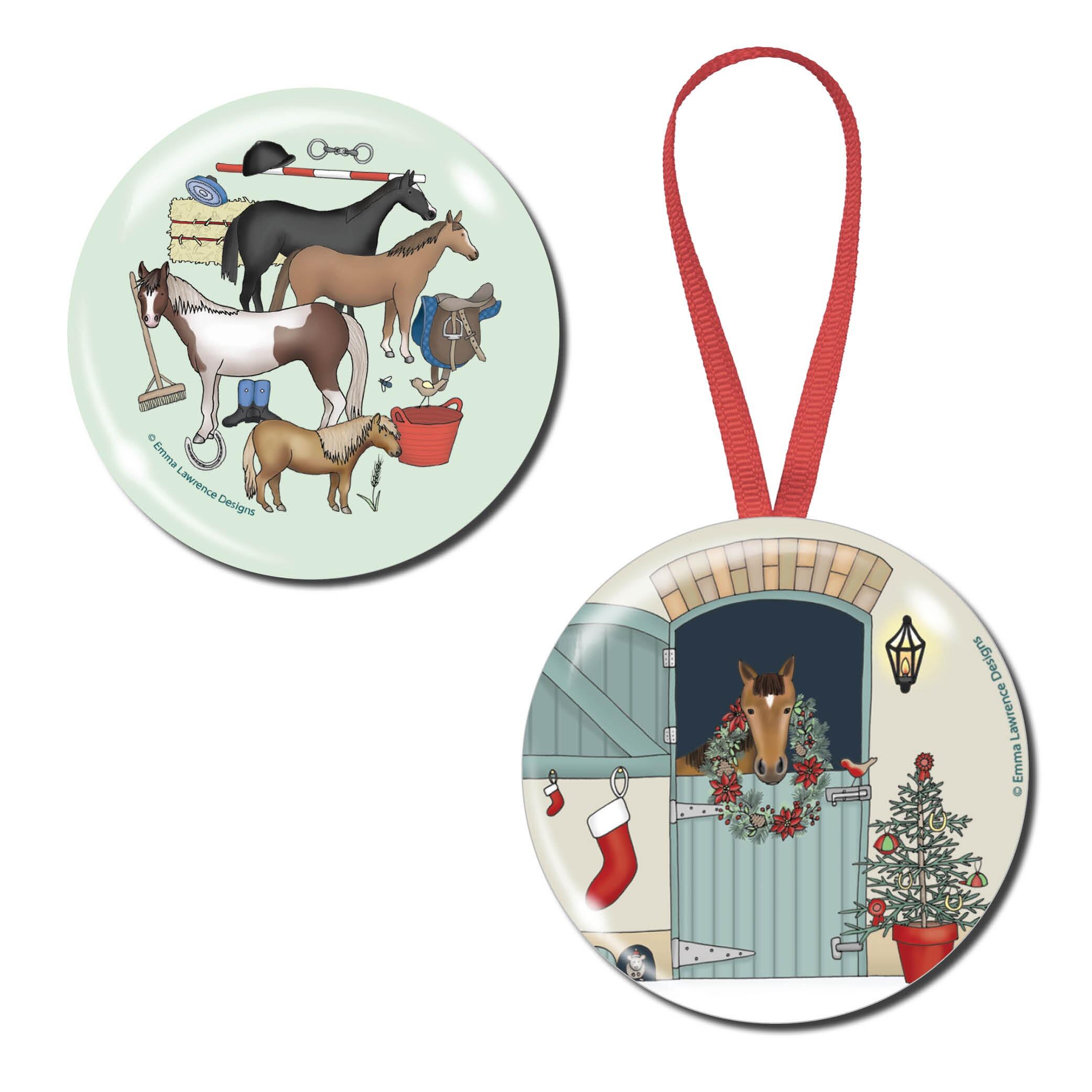 Fridge Magnet Gifts | Horse Lovers Christmas Gift Set by Emma Lawrence Designs. UK Made. Set of 2