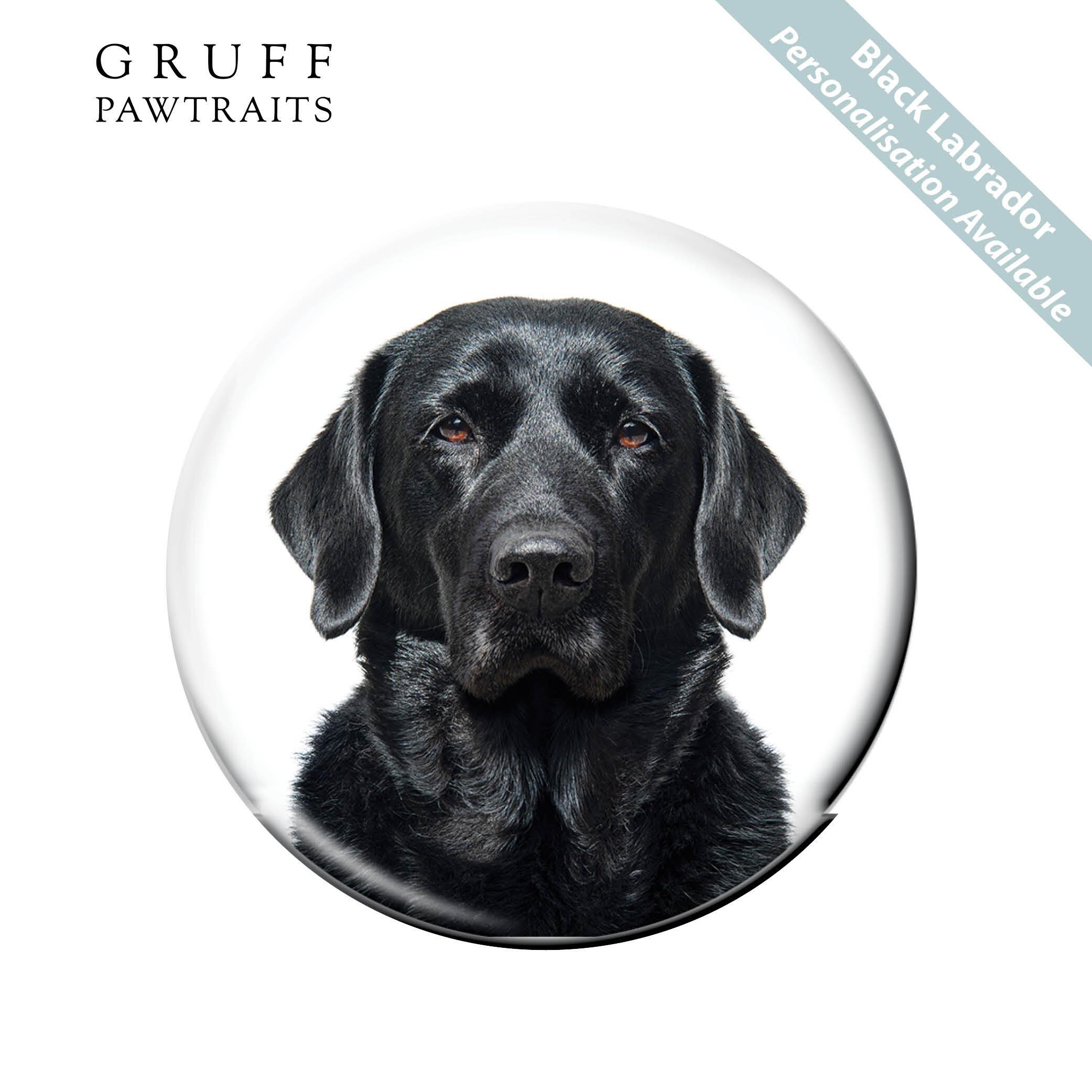 Fridge Magnet Gifts | Designer Black Labrador, Gruff Pawtraits Fridge Magnets. Personalise Online