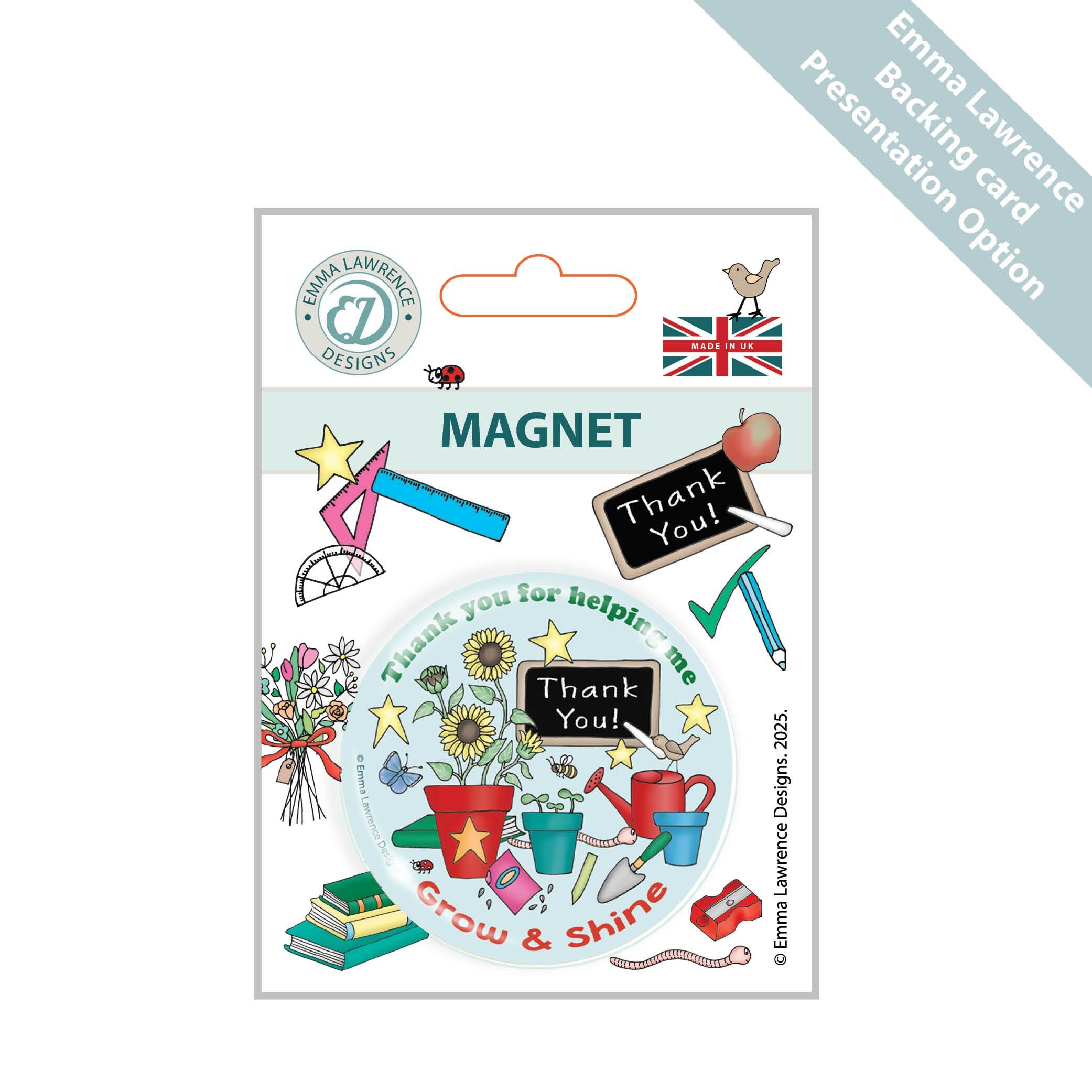 Personalised Fridge Magnets | Custom Design Gift for Teacher Fridge Magnets. Designer Emma Lawrence - Presentation Option