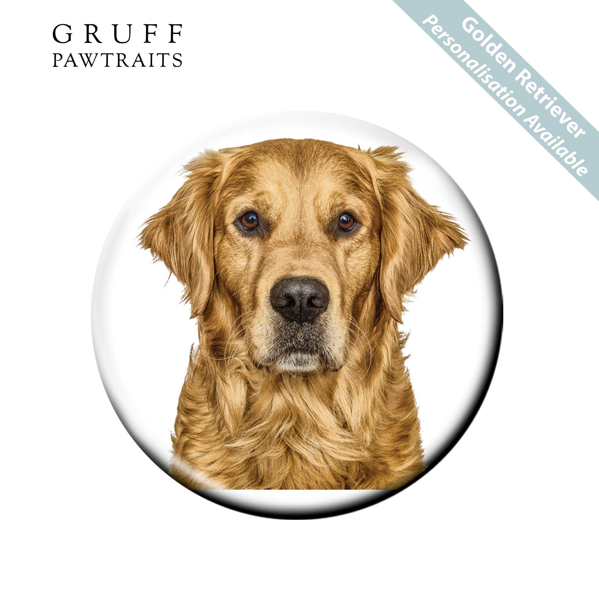 Fridge Magnet Gifts | Stunning Golden Retriever Dog Fridge Magnet by Gruff Pawtraits. Personalisable