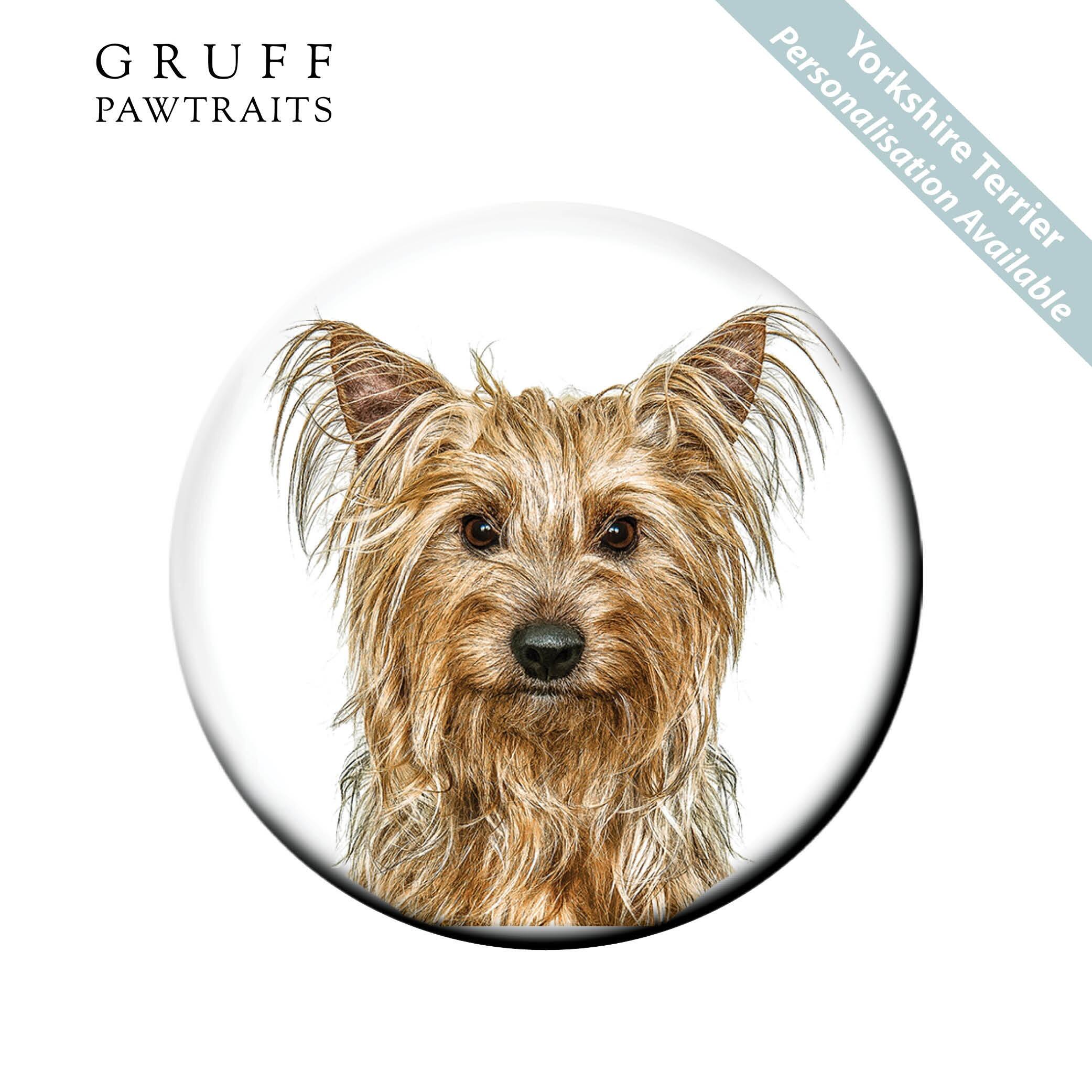Fridge Magnets | Stunning Yorkshire Terrier Fridge Magnets by Gruff Pawtraits. Personalise Option