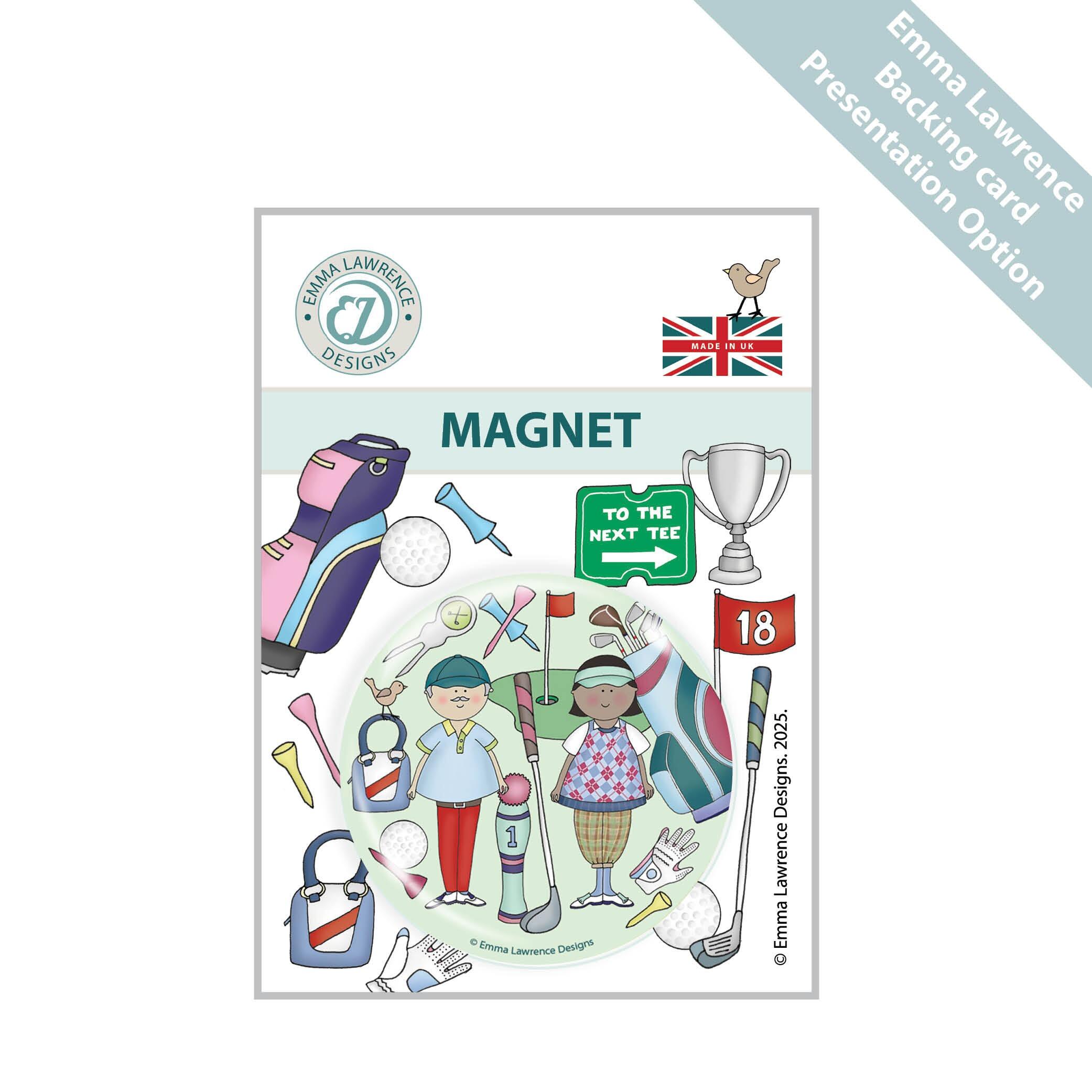 Custom Fridge Magnets | Golf Selection - Personalised Fridge Magnets, Emma Lawrence Designs - Presentation Option