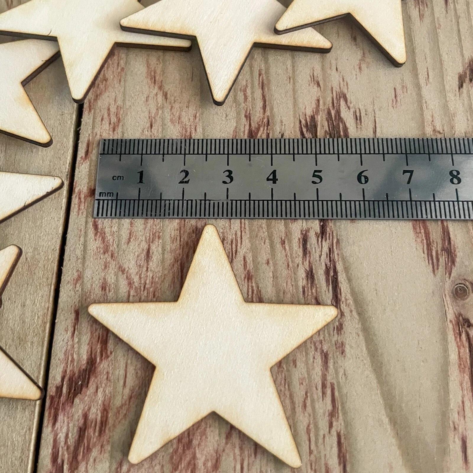 Wooden laser cut stars for crafters, embellishments, DIY projects.