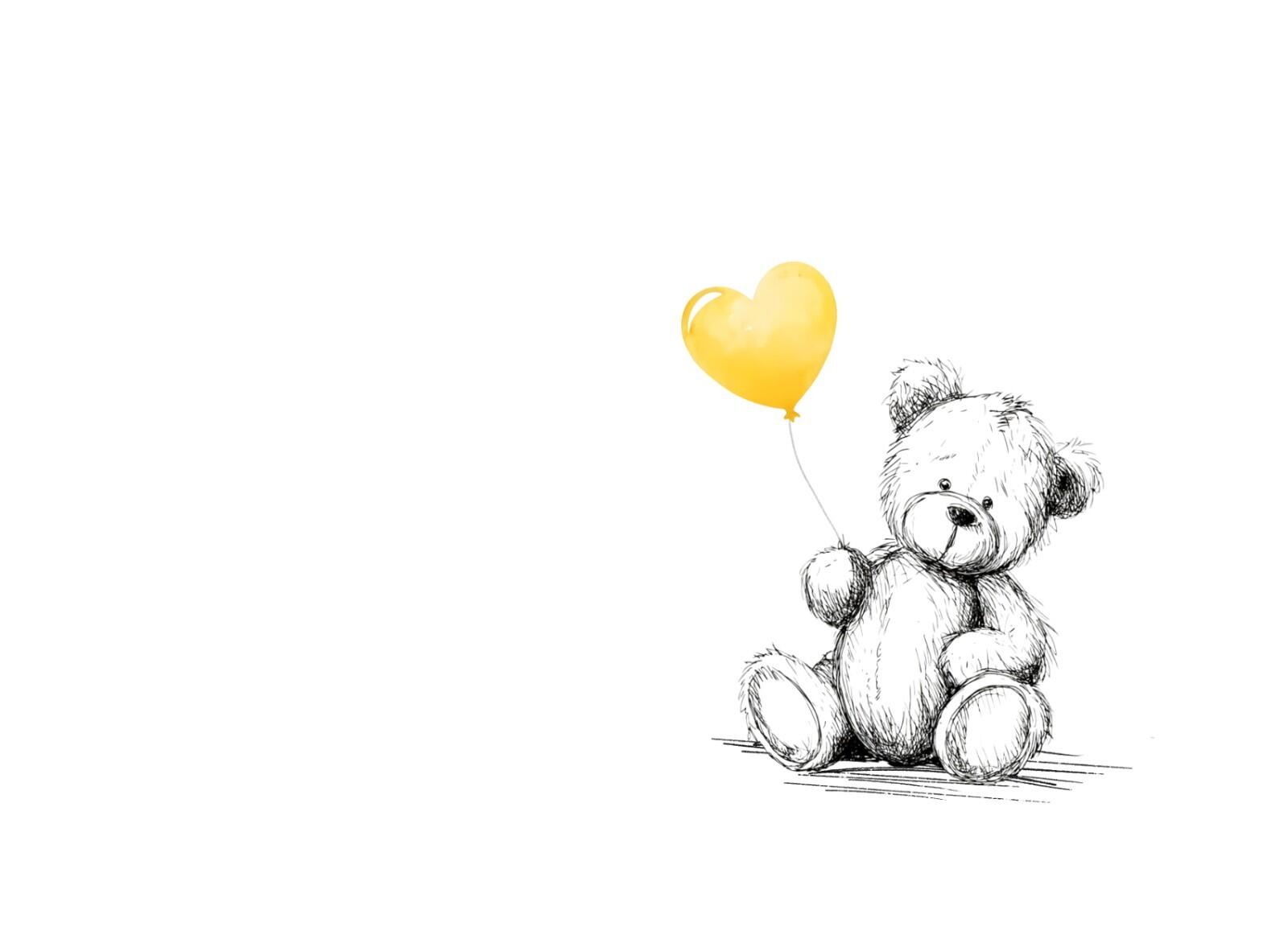 The image of the bear holding a yellow balloon