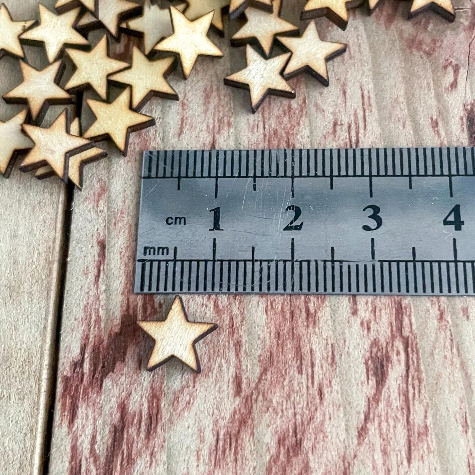 Wooden laser cut stars for crafters, embellishments, DIY projects.