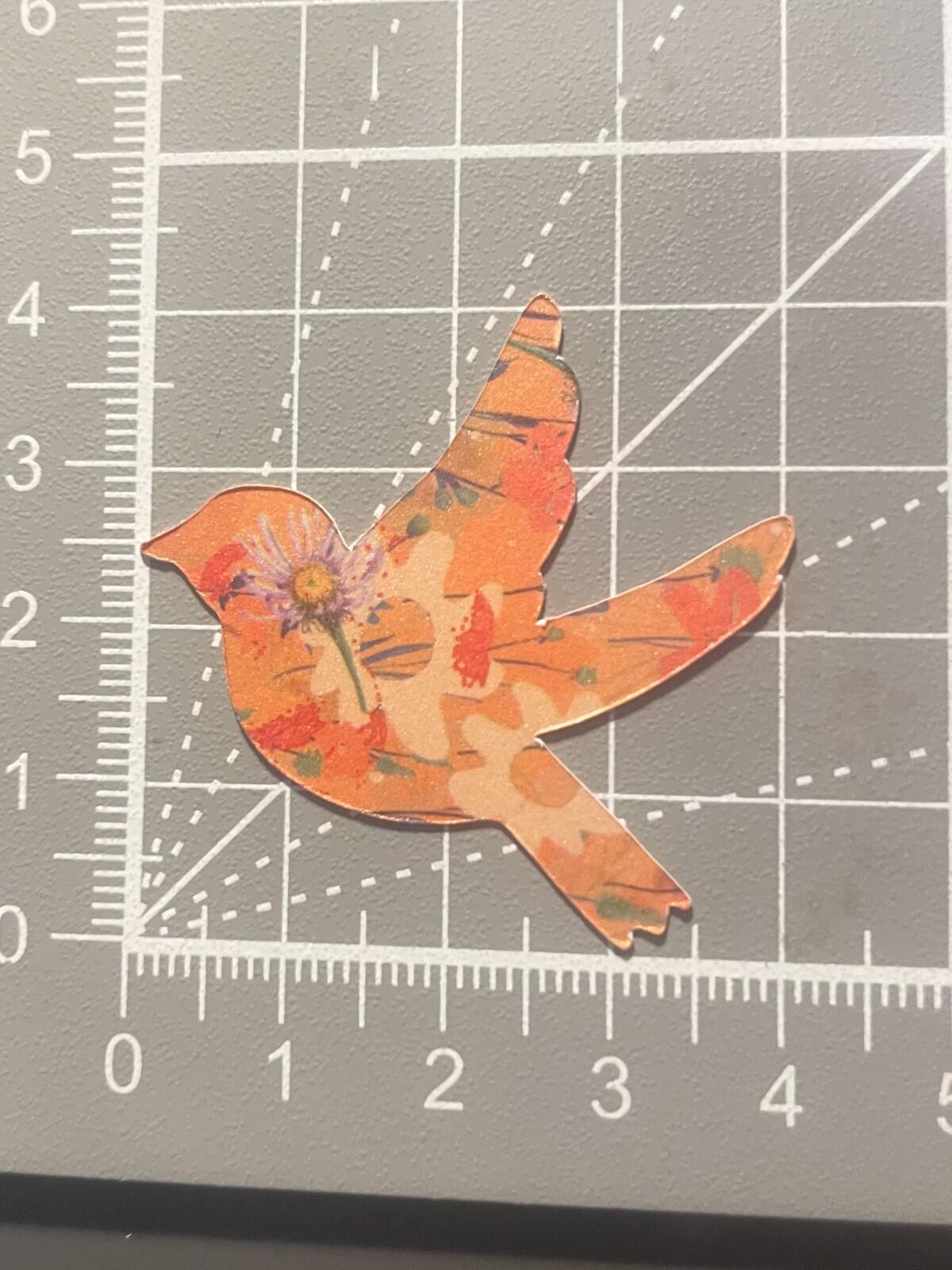 Orange Floral Bird Embellishments 4