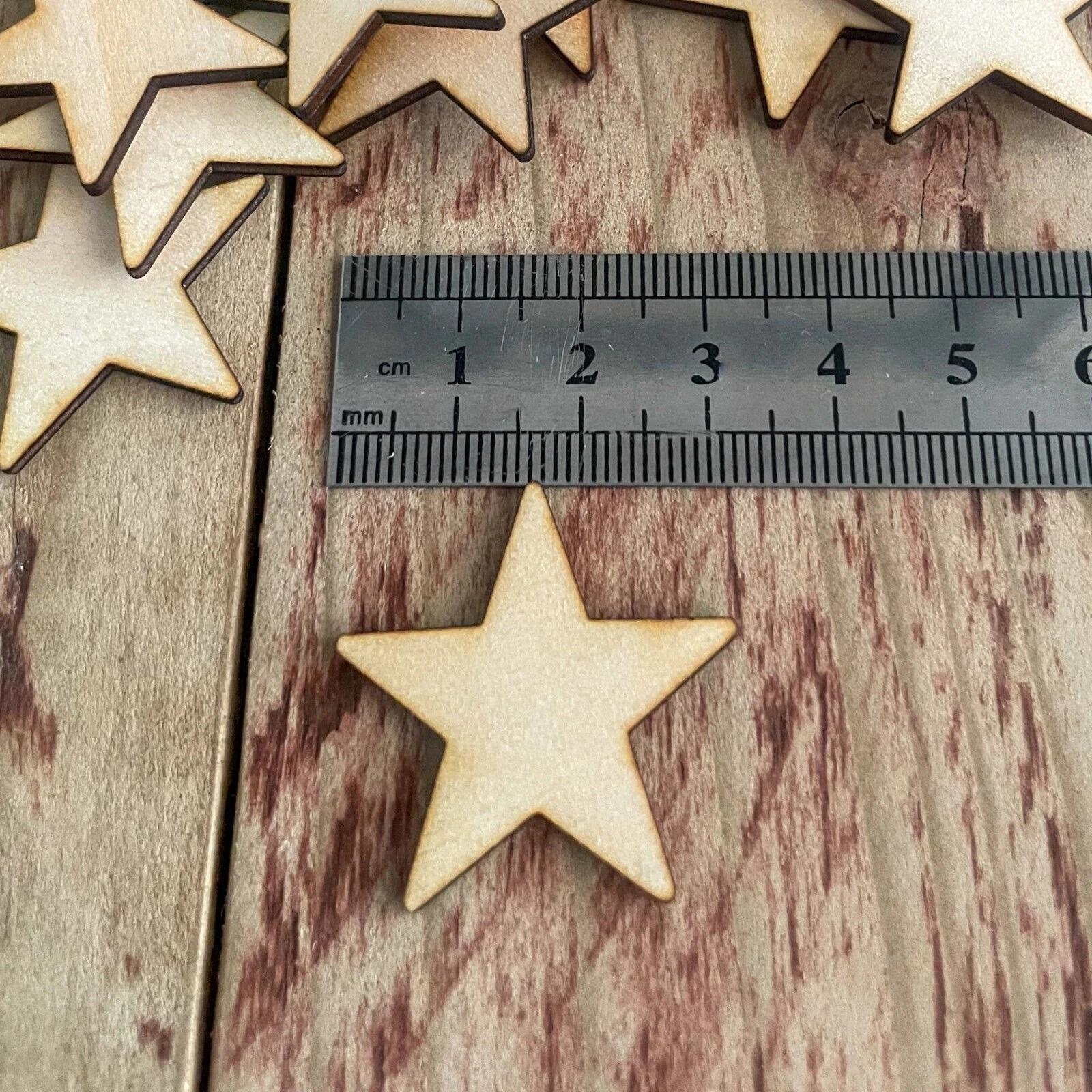 Wooden laser cut stars for crafters, embellishments, DIY projects.