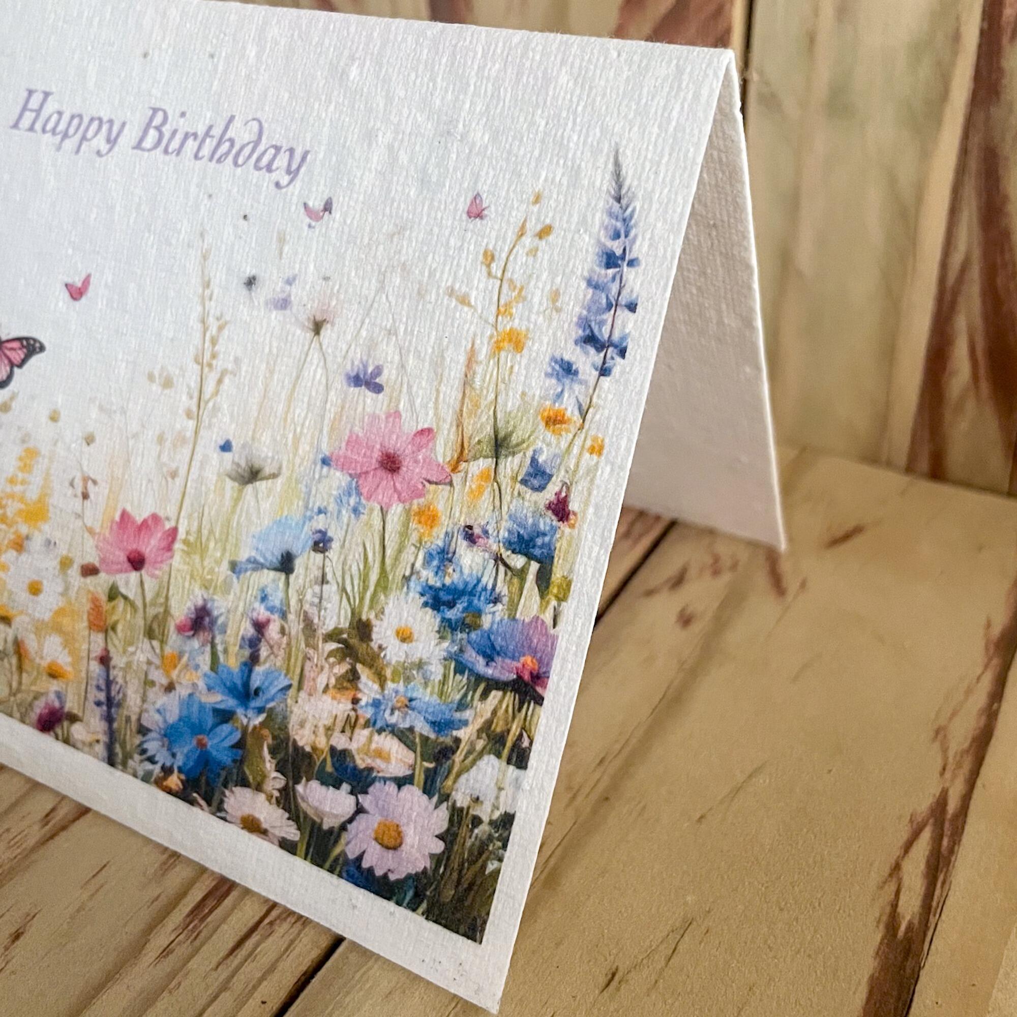 Seeded wildflower birthday card with butterflys 4