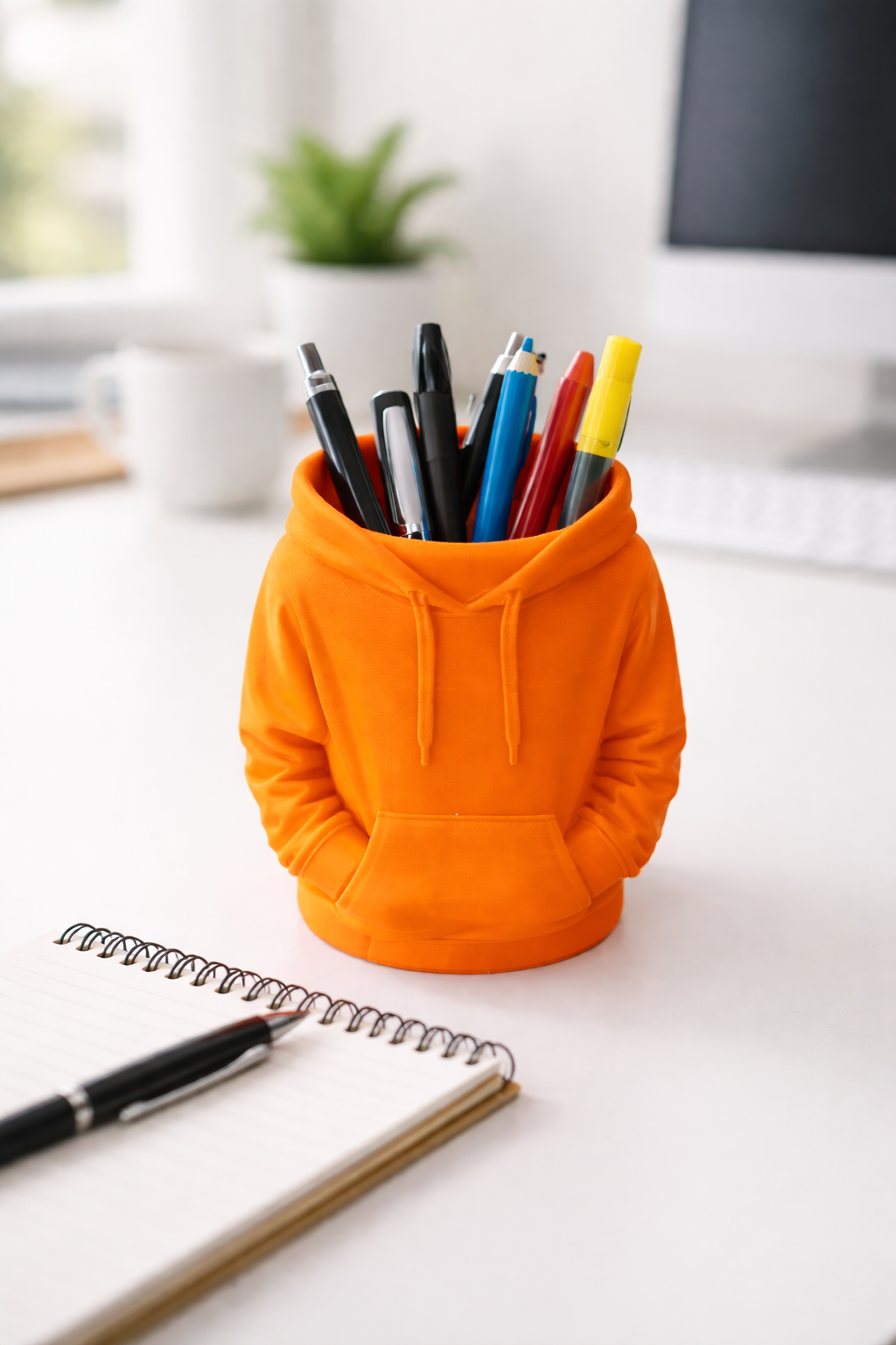 Image of the pen pot in orange