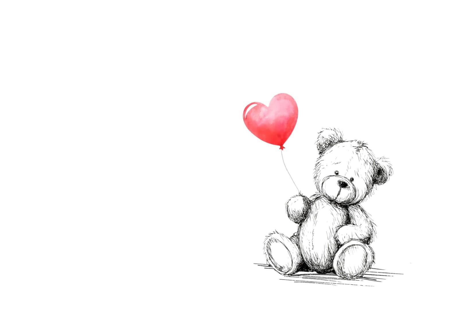 The image of the bear holding a red balloon