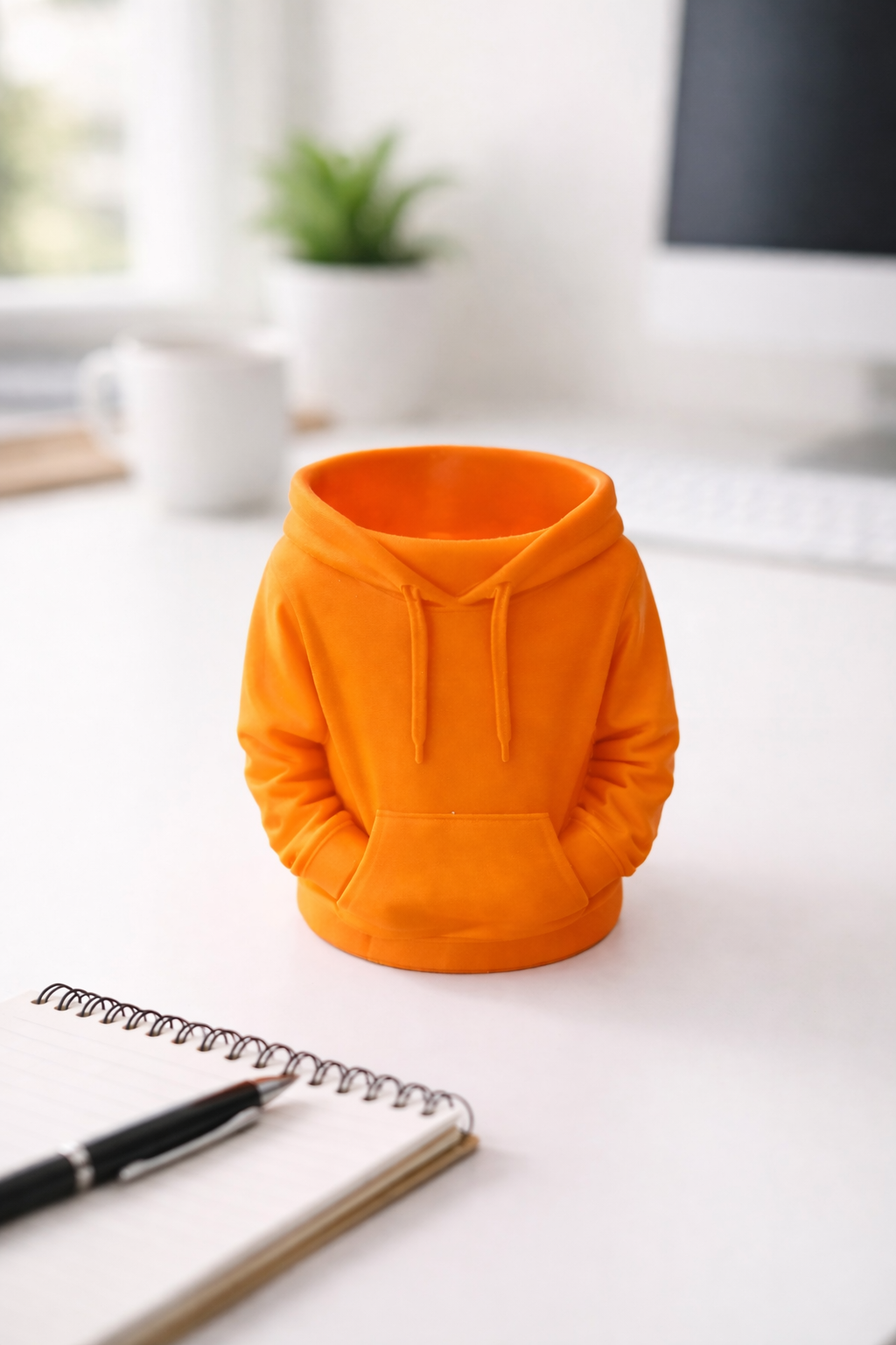 Image of the pen pot in orange without pens