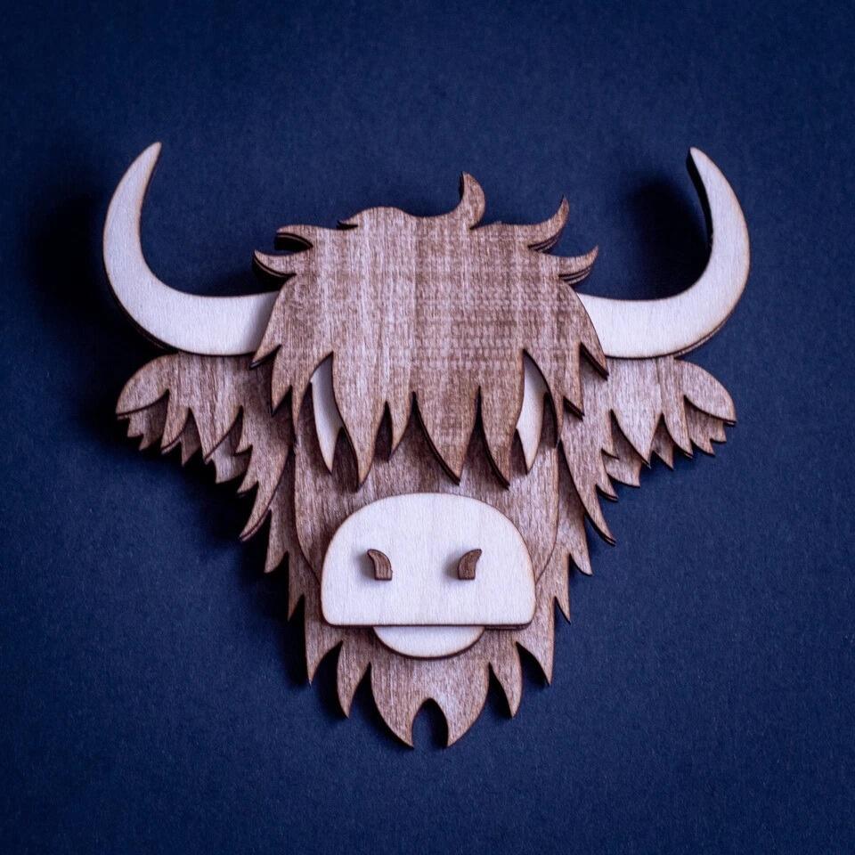 Decorative Scottish souvenir Highland Cow fridge magnet display