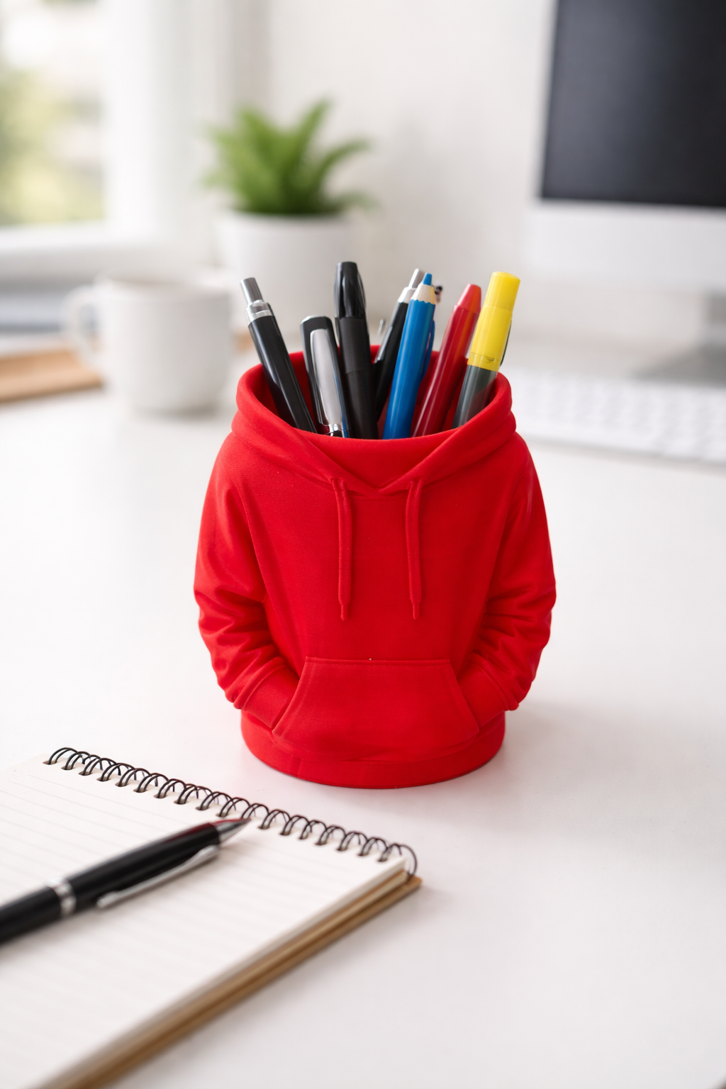 Image of the pen pot in red