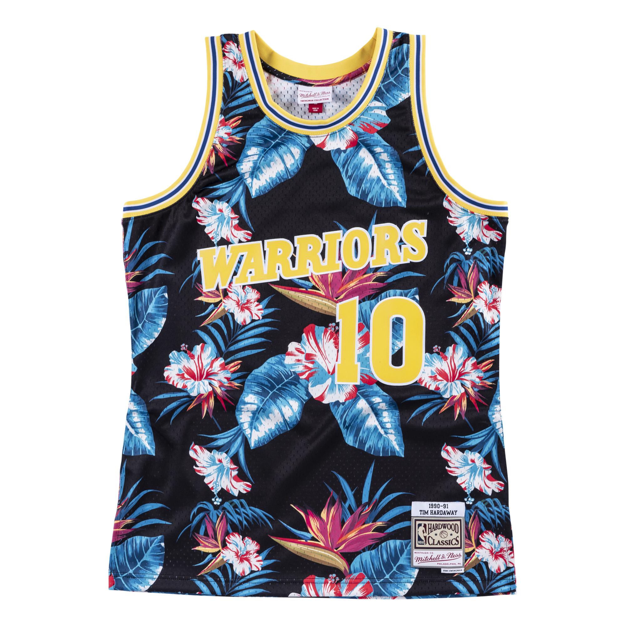 Mitchell & Ness | Golden State Warriors Floral Black Swingman Jersey - Tim Hardaway