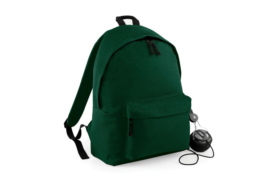 Void Clothing | Bottle Green Plain Backpack - Front