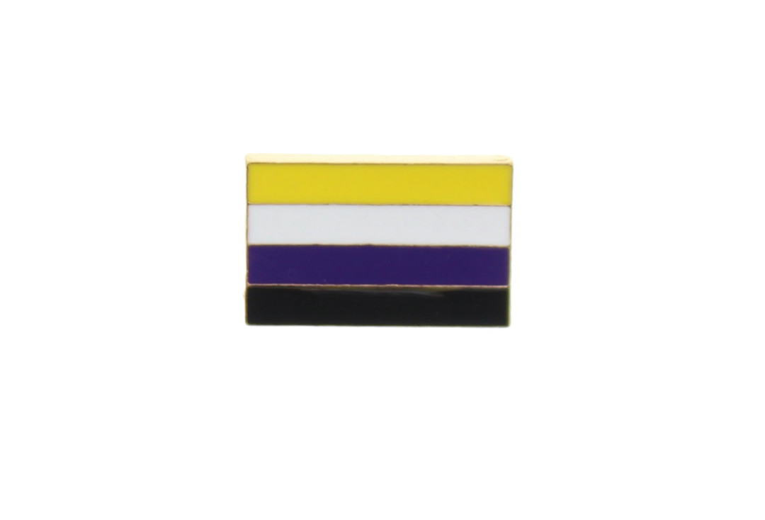 Akachafactory pins pin Badge pins Metal epoxy Drapeau Arc en Ciel Rainbow Non Binaire 
