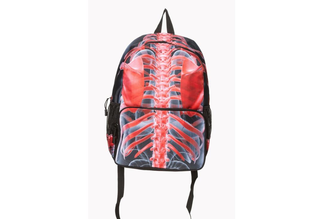 Banned Apparel | Signals Skeleton Ribcage Print Backpack - Front