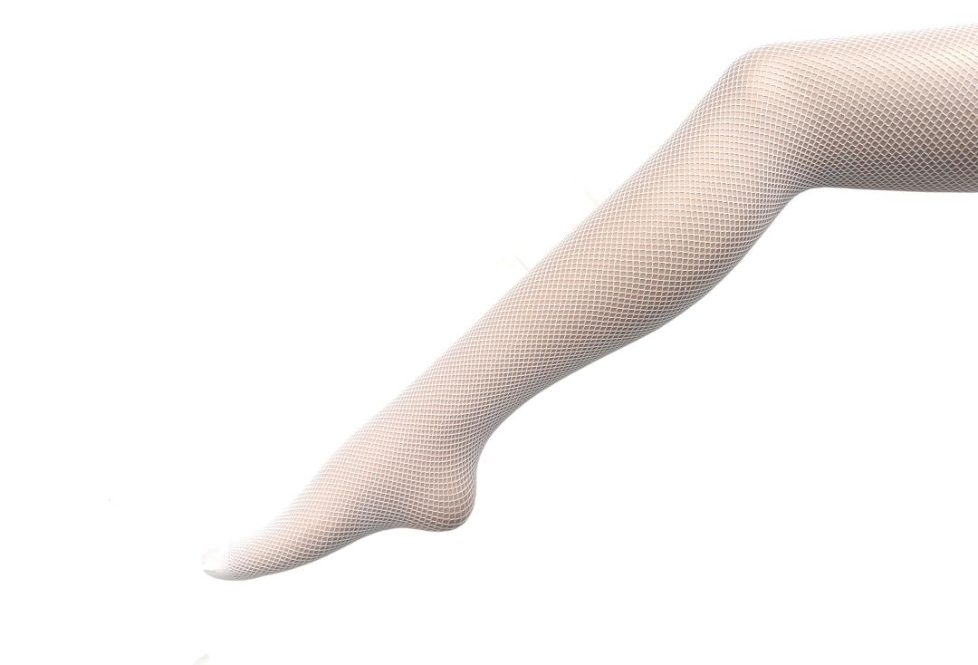 Red or White in Black Ladies Plain Top Fishnet Stockings by Silky