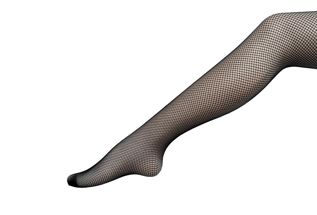 Red or White in Black Ladies Plain Top Fishnet Stockings by Silky