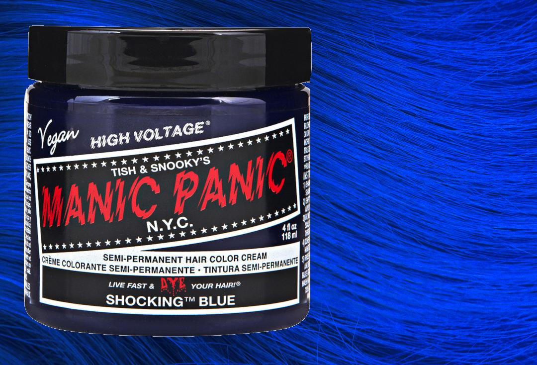 manic panic blue on brassy hair