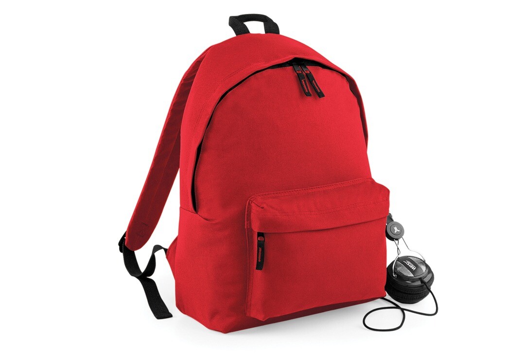 Void Clothing | Bright Red Plain Backpack - Front