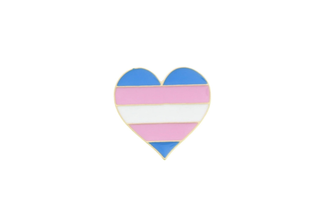 Hippowarehouse Heart Transgender Badge Pin 