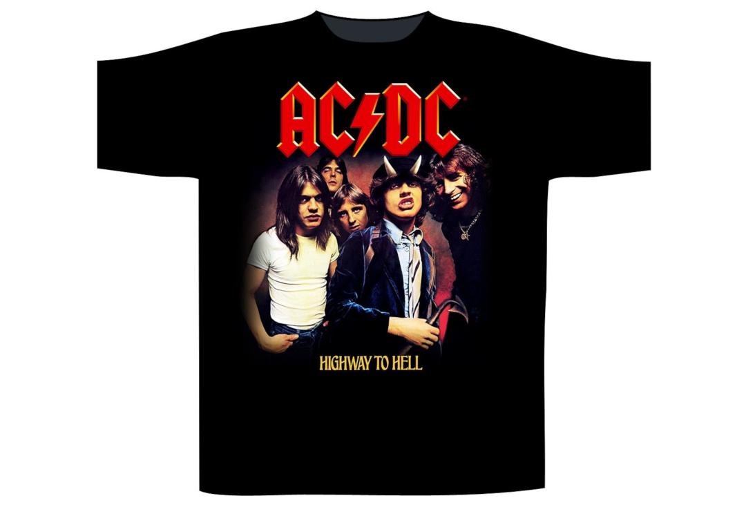 Absolute Cult ACDC Femme Highway to Hell Group T-Shirt Noir Small