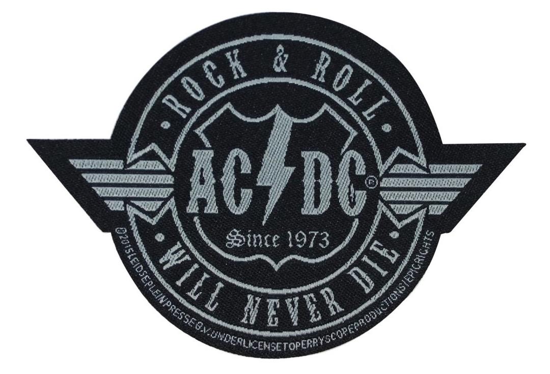 AC/DC Patch Oval Classic Band Logo Nue offiziell woven sew on