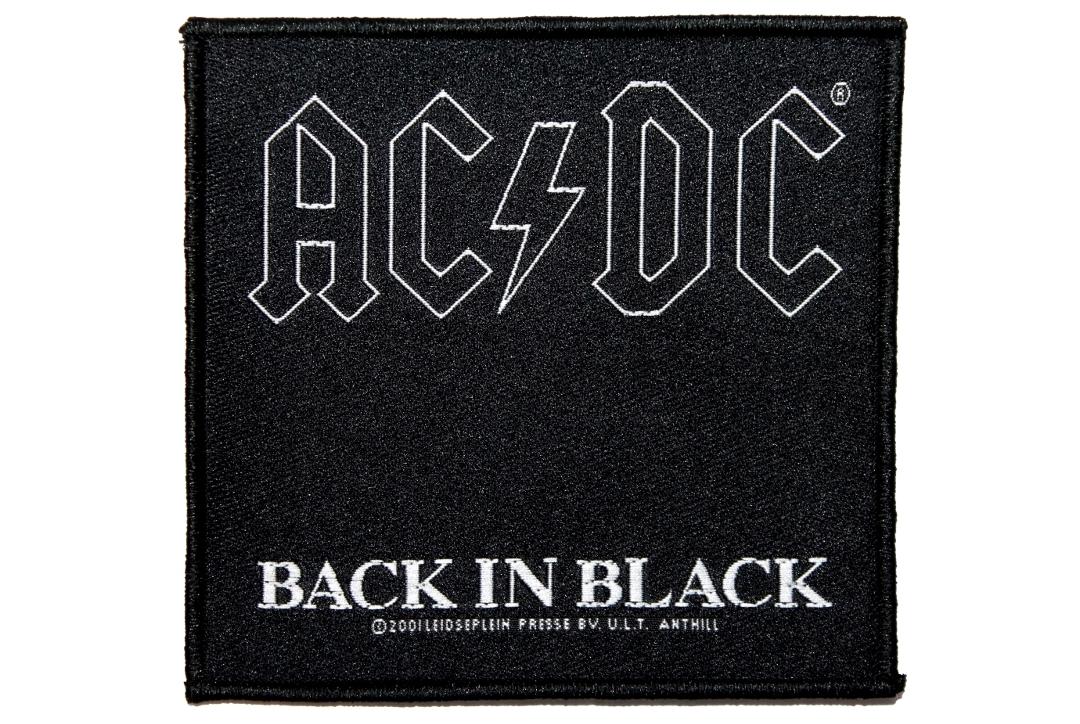 AC/DC BACK IN BLACK Album Embroidered Patch OFFICIAL LICENCED MERCHANDISE Sew