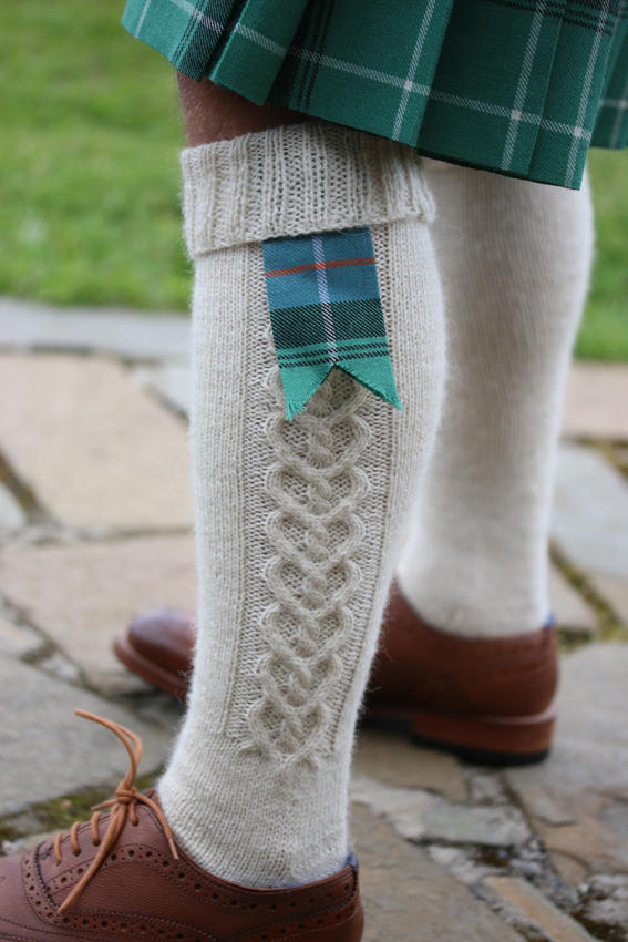 hand knitted kilt socks