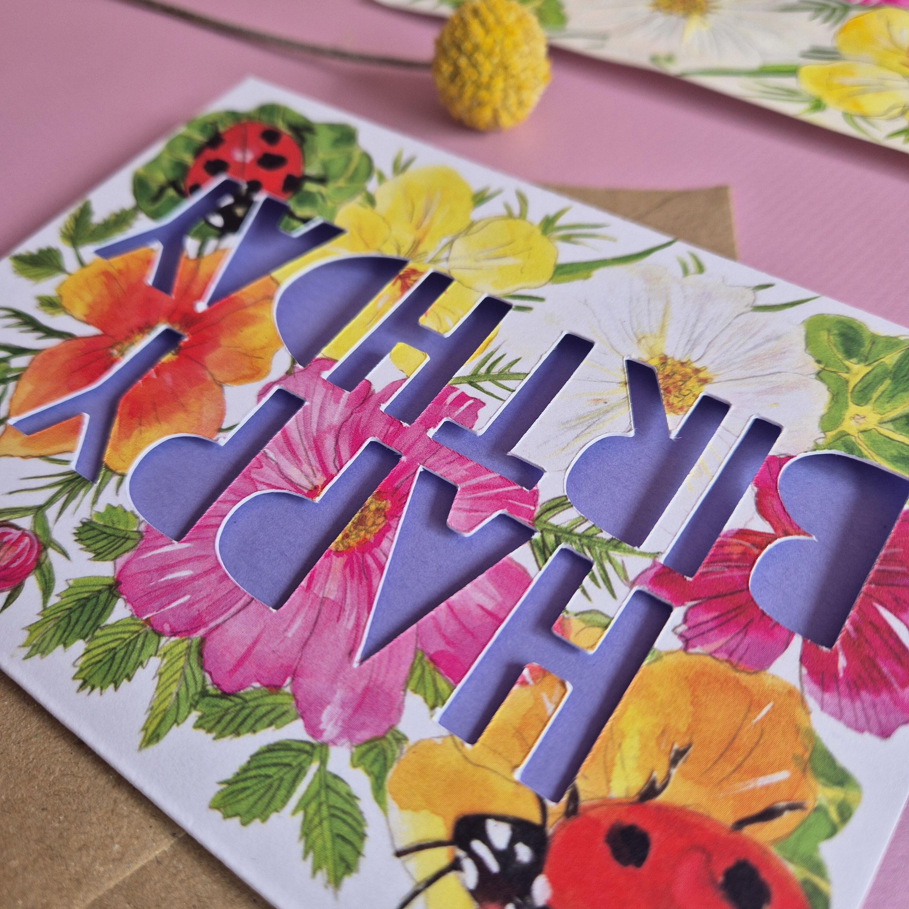 Ladybird Print Birthday Card
