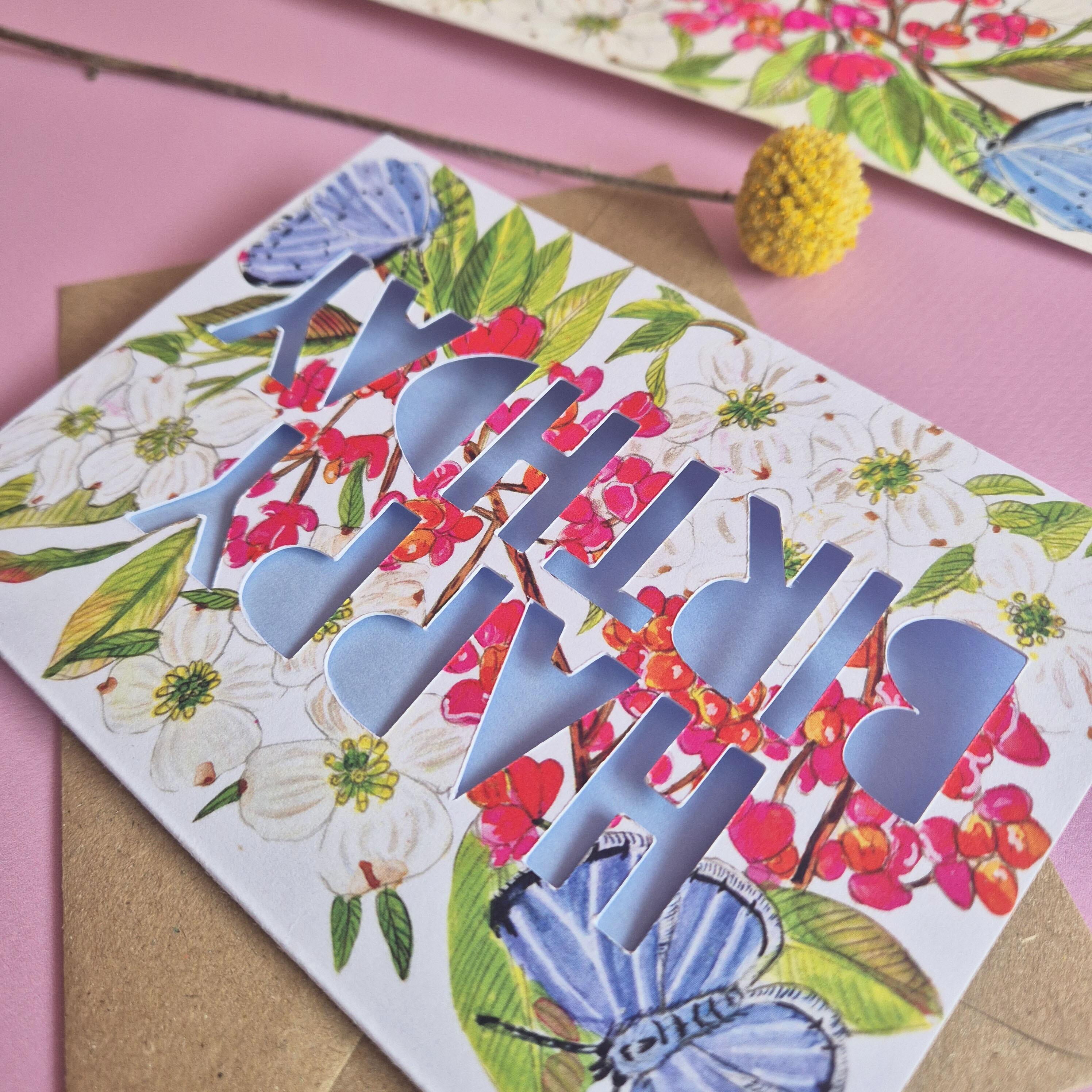 Blue Butterfly Butterfly Card upside shot